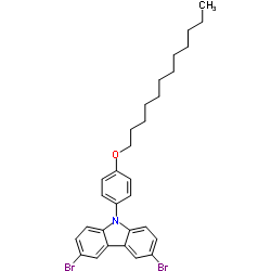 3,6-二溴-9-(4-十二烷氧基苯基)-9H-咔唑结构式