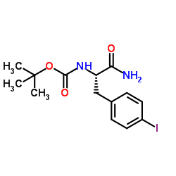 [(1S)-1-carbamoyl-2-(4-iodophenyl)ethyl]carbamic acid tert-butyl ester Structure