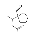 1-(4-oxopentan-2-yl)cyclopentane-1-carbaldehyde结构式