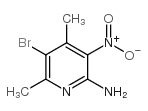 2-氨基-3-硝基-4,6-二甲基-5-溴吡啶结构式