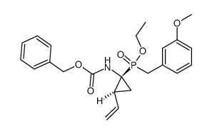 (1-benzyloxycarbonylamino-2-vinyl-cyclopropyl)-(3-methoxy-benzyl)-phosphinic acid ethyl ester结构式