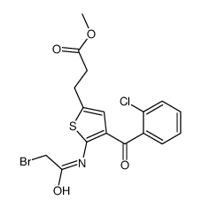 2-Bromoacetylamino-3-(2-chlorobenzoyl)-5-(2-carbomethoxyethyl)thiophene Structure