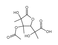 3-acetoxy-2,5-dihydroxy-5-carboxy-2,3,5-trimethylpentan-4-olide结构式