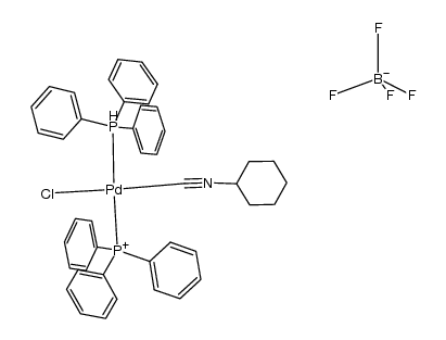 trans-{(PPh3)2Pd(CNC6H11)Cl}BF4结构式