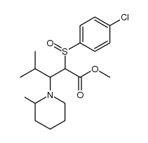 methyl 2-(p-chlorophenylsulphinyl)-4-methyl-3-(2-methylpiperidino)pentanoate结构式