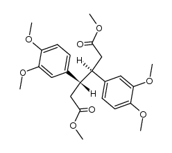 meso-3.4-bis-(3.4-dimethoxy-phenyl)-adipic acid dimethyl ester结构式