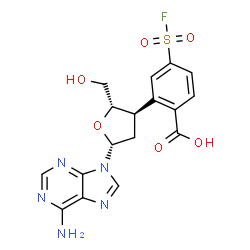 2',5'-dideoxy-3'-(4-fluorosulfonylbenzoyl)adenosine Structure