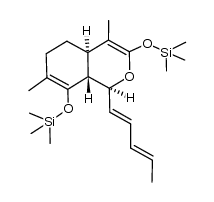 (((1S,4aR,8aR)-4,7-dimethyl-1-((1E,3E)-penta-1,3-dien-1-yl)-4a,5,6,8a-tetrahydro-1H-isochromene-3,8-diyl)bis(oxy))bis(trimethylsilane)结构式
