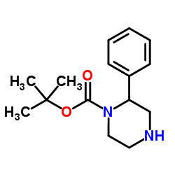 (S)-2-苯基哌嗪-1-甲酸叔丁酯结构式