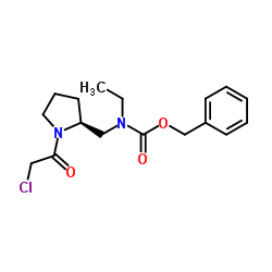 Benzyl {[(2S)-1-(chloroacetyl)-2-pyrrolidinyl]methyl}ethylcarbamate Structure