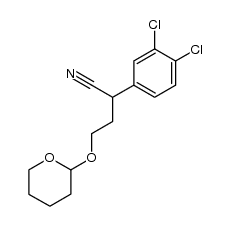 α-[2-(Tetrahydropyran-2-yloxy)ethyl]-3,4-dichlorophenyl-acetonitrile结构式