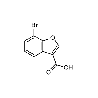 7-溴-1-苯并呋喃-3-羧酸结构式