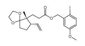 2-iodo-5-methoxybenzyl 3-((6R,7S)-6-methyl-7-vinyl-1,4-dioxaspiro[4.4]nonan-6-yl)propanoate Structure