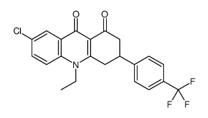 7-Chloro-10-ethyl-3-[4-(trifluoromethyl)phenyl]-3,4-dihydro-1,9(2H,10H )-acridinedione结构式