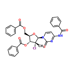 (2R,3R,4R,5R)-5-(4-benzamido-2-oxopyrimidin-1(2H)-yl)-2-((benzoyloxy)methyl)-4-chloro-4-methyltetrahydrofuran-3-ylbenzoate Structure