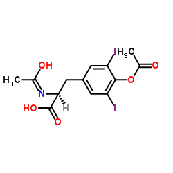 (Z)-O-Acetyl-N-(1-hydroxyethylidene)-3,5-diiodotyrosine结构式
