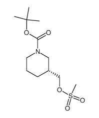 (R)-(((methylsulfonyl)oxy)methyl)piperidine-1-carboxylic acid tert-butyl ester结构式