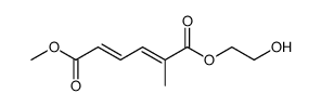 1-(2-hydroxyethyl) 6-methyl (2E,4E)-2-methylhexa-2,4-dienedioate结构式