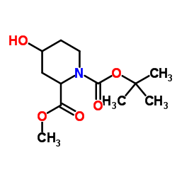 1-叔丁基2-甲基4-羟基哌啶-1,2-二羧酸酯结构式
