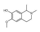 6-methoxy-1,2-dimethyl-1,2,3,4-tetrahydroisoquinolin-7-ol Structure