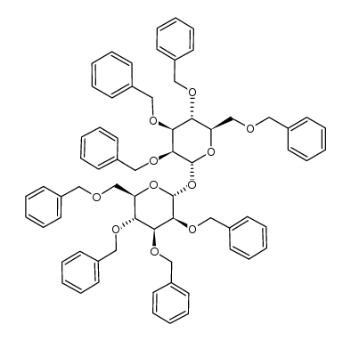 2,3,4,6-tetrabenzyl-α-D-mannopyranosyl-(1->1)-2,3,4,6-tetrabenzyl-α-D-mannopyranoside结构式