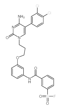 Benzenesulfonylfluoride,3-[[[3-[3-[4-amino-5-(3,4-dichlorophenyl)-2-oxo-1(2H)-pyrimidinyl]propoxy]phenyl]amino]carbonyl]- picture