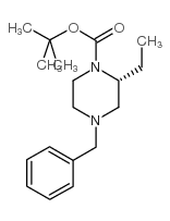 TERT-BUTYL-2(R)-ETHYL-4-BENZYL-1-PIPERAZINE CARBOXYLATE结构式