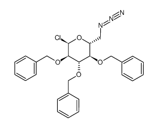 6-azido-2,3,4-tri-O-benzyl-6-deoxy-α-D-glucopyranosyl chloride结构式