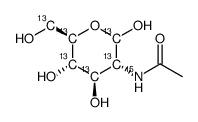 N-乙酰基-D-[UL-13C6; 15N]氨基葡萄糖结构式