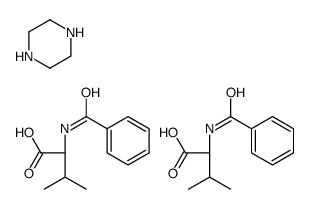 (2S)-2-benzamido-3-methylbutanoic acid,piperazine Structure