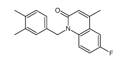 1-[(3,4-dimethylphenyl)methyl]-6-fluoro-4-methylquinolin-2-one结构式