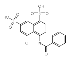 4-(benzoylamino)-5-hydroxynaphthalene-1,7-disulphonic acid结构式