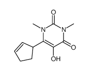 2,4(1H,3H)-Pyrimidinedione,6-(2-cyclopenten-1-yl)-5-hydroxy-1,3-dimethyl-(9CI) Structure
