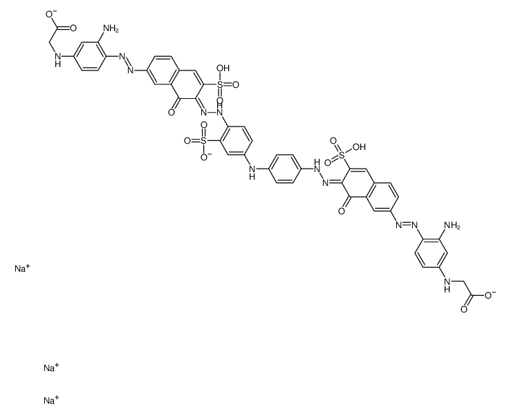 trisodium,2-[3-amino-4-[[(7Z)-7-[[4-[4-[(2Z)-2-[7-[[2-amino-4-(carboxymethylamino)phenyl]diazenyl]-1-oxo-3-sulfonaphthalen-2-ylidene]hydrazinyl]anilino]-2-sulfonatophenyl]hydrazinylidene]-8-oxo-6-sulfonatonaphthalen-2-yl]diazenyl]anilino]acetate结构式
