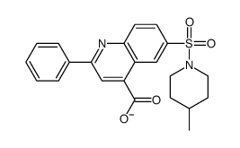 6-(4-methylpiperidin-1-yl)sulfonyl-2-phenylquinoline-4-carboxylate结构式