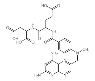 L-Aspartic acid,N-[4-[[(2,4-diamino-6-pteridinyl)methyl]methylamino]benzoyl]-L-a-glutamyl- (9CI)结构式