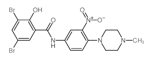 Benzamide,3,5-dibromo-2-hydroxy-N-[4-(4-methyl-1-piperazinyl)-3-nitrophenyl]- Structure