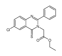 (6-chloro-2-phenyl-4-thioxo-4H-quinazolin-3-yl)-acetic acid ethyl ester结构式