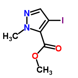 4-碘-1-甲基-1H-吡唑-5-羧酸甲酯结构式