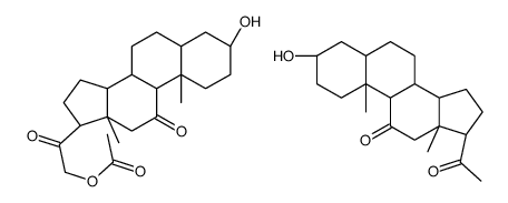 (3α,5α)-3-Hydroxy-11,20-dioxopregnan-21-yl acetate-(3α,5α)-3-hy droxypregnane-11,20-dione (1:1) Structure