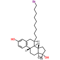 (7A,17B)- 7-(9-溴壬基)雌甾-1,3,5(10)-三烯-3,17-二醇结构式