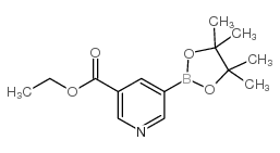 5-(4,4,5,5-四甲基-1,3,2-二氧硼杂环戊烷-2-基)烟酸乙酯结构式