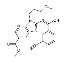 2-(3-氰基苯酰胺)-3-(3-甲氧基丙基)-3H-咪唑并[4,5-b]吡啶-6-羧酸甲酯结构式