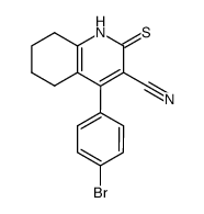 4-(4-bromophenyl)-2-thioxo-1,2,5,6,7,8-hexahydroquinoline-3-carbonitrile结构式