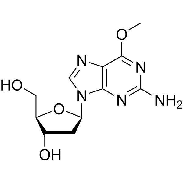 2'-脱氧-6-O-甲基-鸟苷结构式