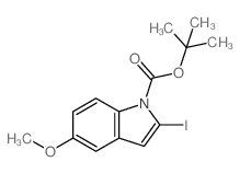 2-碘-5-甲氧基-1H-吲哚-1-羧酸叔丁酯结构式