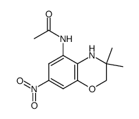 N-(3,3-dimethyl-7-nitro-3,4-dihydro-2H-benzo[1,4]oxazin-5-yl)-acetamide结构式