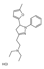 N,N-diethyl-2-[3-(5-methylfuran-2-yl)-2-phenyl-3,4-dihydropyrazol-5-yl]ethanamine,hydrochloride Structure