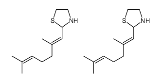 2-[(1Z)-2,6-dimethylhepta-1,5-dienyl]-1,3-thiazolidine,2-[(1E)-2,6-dimethylhepta-1,5-dienyl]-1,3-thiazolidine结构式