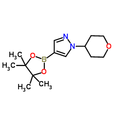 1-(Tetrahydro-2H-pyran-4-yl)-4-(4,4,5,5-tetramethyl-1,3,2-dioxaborolan-2-yl)-1H-pyrazole Structure
